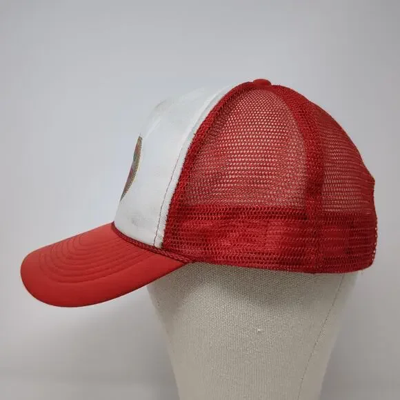 Cowboys Rv-Mart Snapback Trucker Hat Red One Size Adjustable Mesh Back Rope - Picture 3 of 8